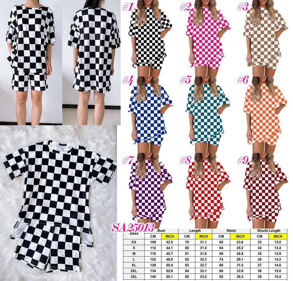 Checkered Short Comfy Set